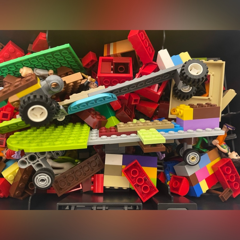 LEGO Brick Bulk Bag Mixed Pieces Minifig Parts Playset Building Lot 2 Pounds